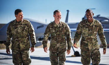 Soldiers Walking Airfield